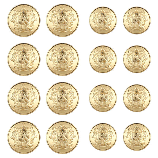 16 PCS Silver Buttons for Blazers, 2 Sizes Metal Blazer Button Set Jeans Button, Replacement Jeans Buttons Metal Silver Vintage Blazer Button Set for Blazer, Suits, Jacket (18mm 25mm) (Gold)