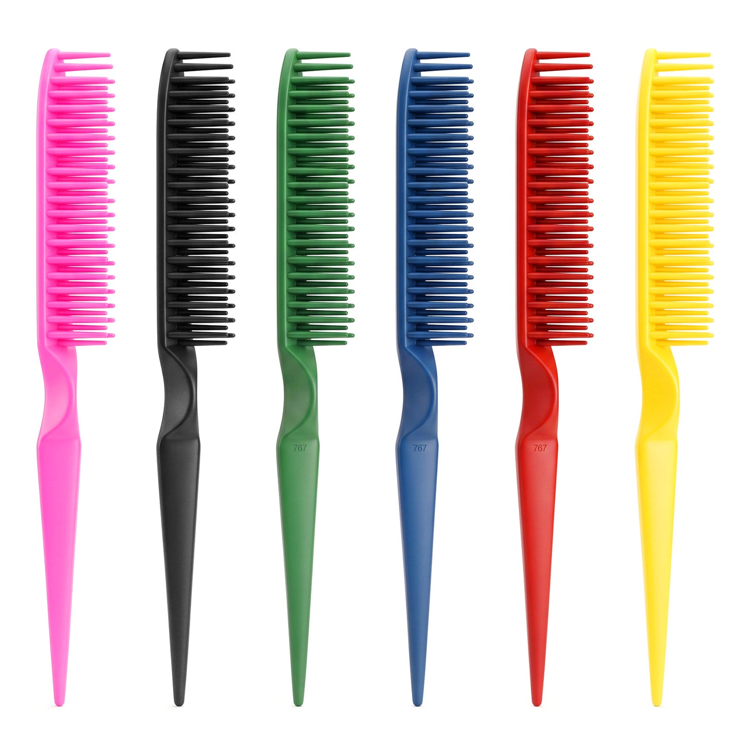 6 Pcs 3 Row Comb for Natural Hair Three Row Comb for Curly Hair
