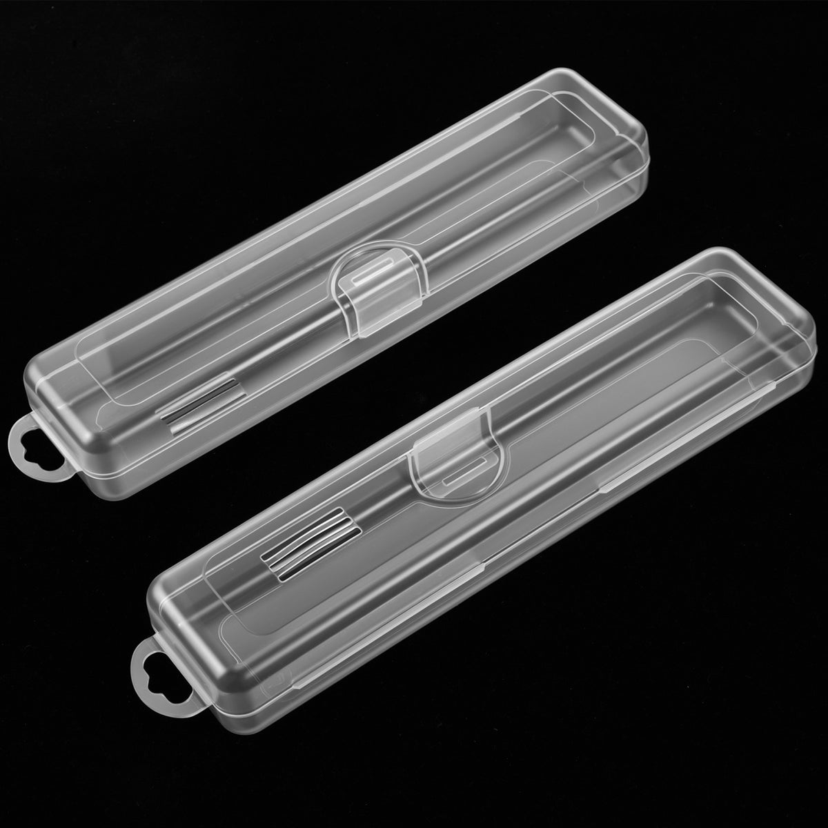 Chsoejuf 2 Pack Tongue Scraper Case, Transparent Travel Tongue Scraper Case