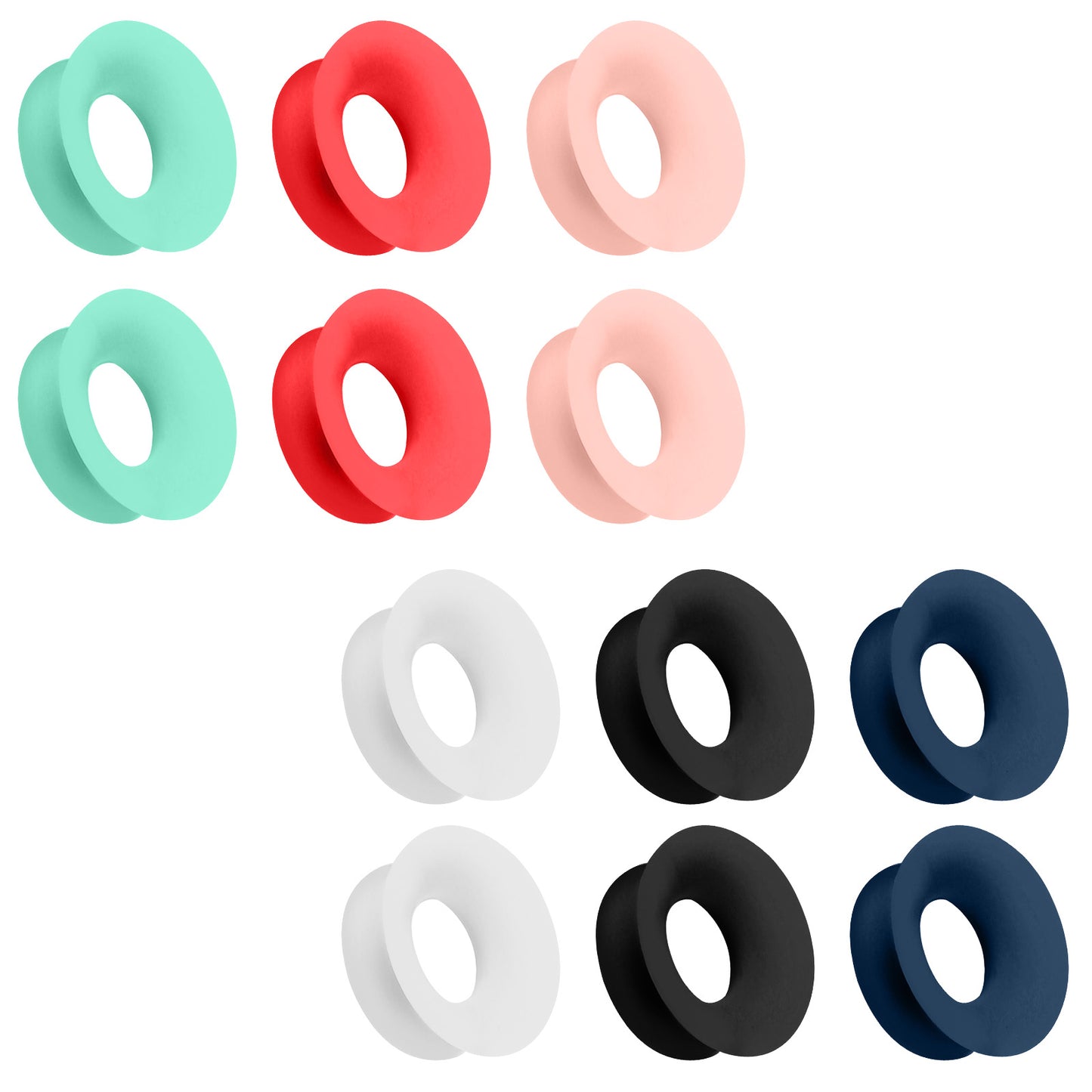 Mabor 12PCS Silicone Plugs for Ears - Colorful Noise Reduction Ring Earplugs, 6 Colors