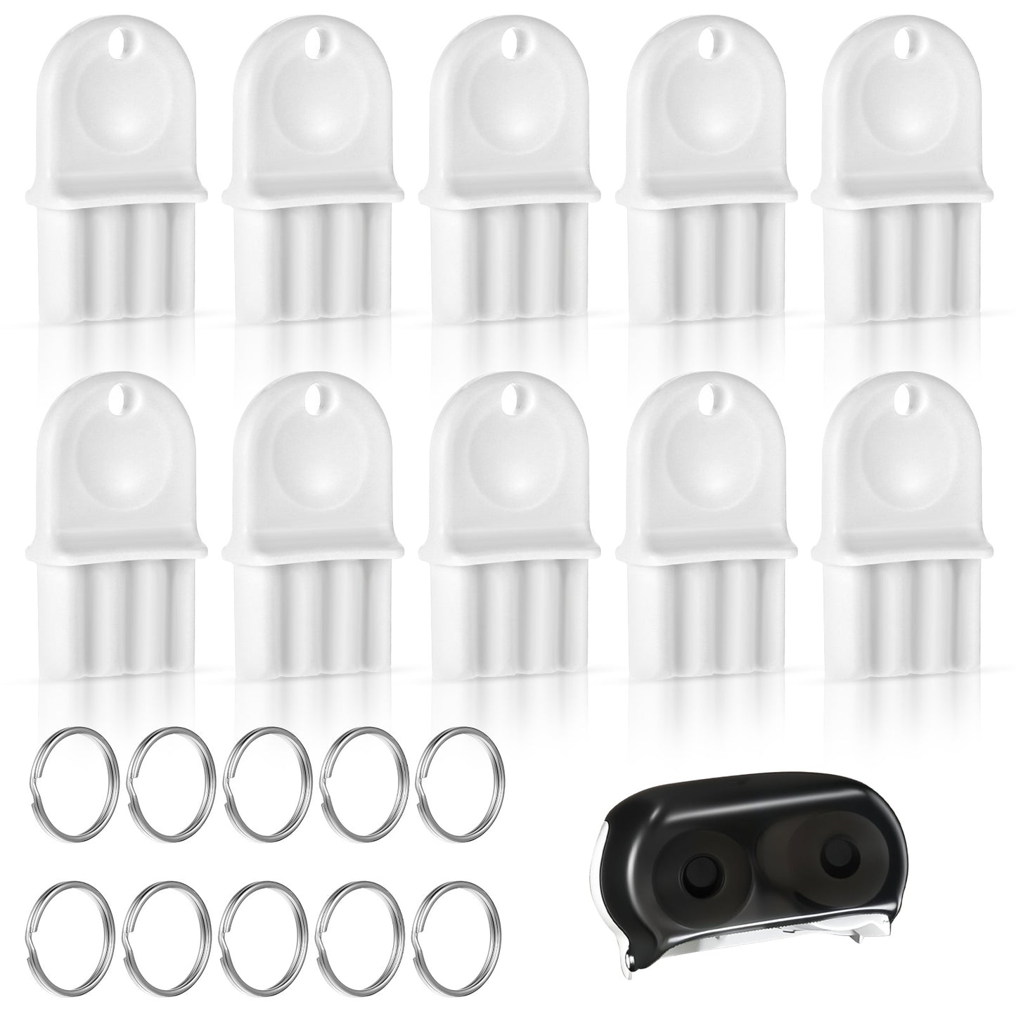 Tyqour 10pcs Toilet Paper Key Set Universal Toilet Paper Dispenser Key and Paper Towel Key for Paper Towel Dispenser Durable Metal and Plastic Easy to Use Perfect for Maintenance Professionals(White)