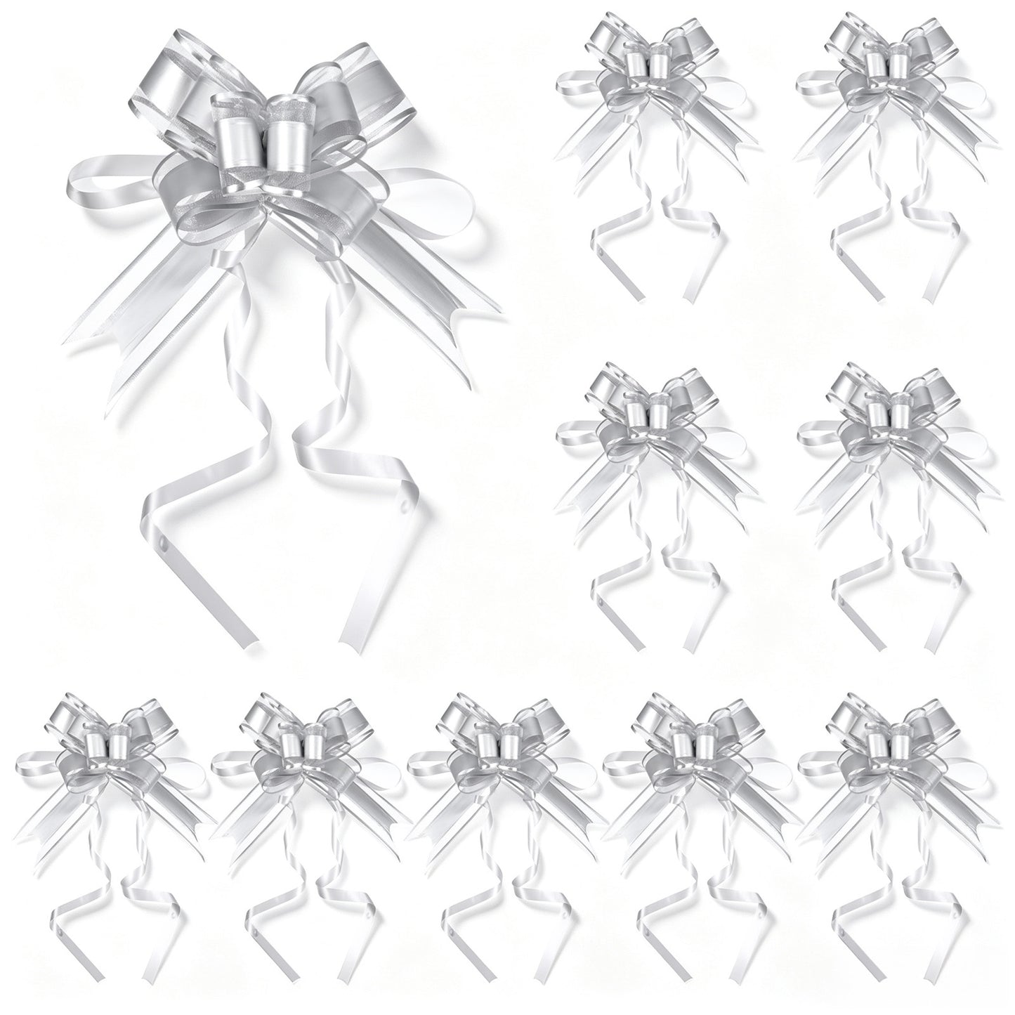 Sorcristy 10 Pc Pull Bows 7 Inch Bow for Gift Wrapping Party Wedding Ribbon