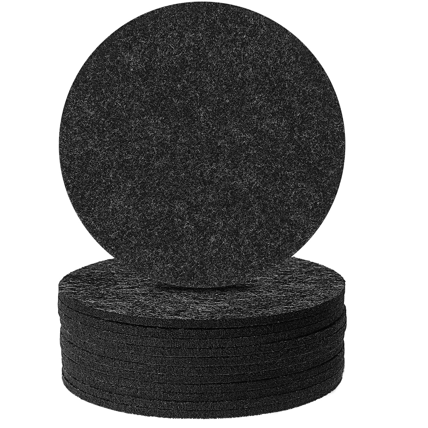 Xinjoduz 12 PCS Felt Coasters with Holder for Drinks Absorbent, Round Cup Mat Desk Coaster for Drinks Bar Home Coffee Table Decor Heat Resistant Tabletop Protection, Non-Slip, 4 Inches Gray