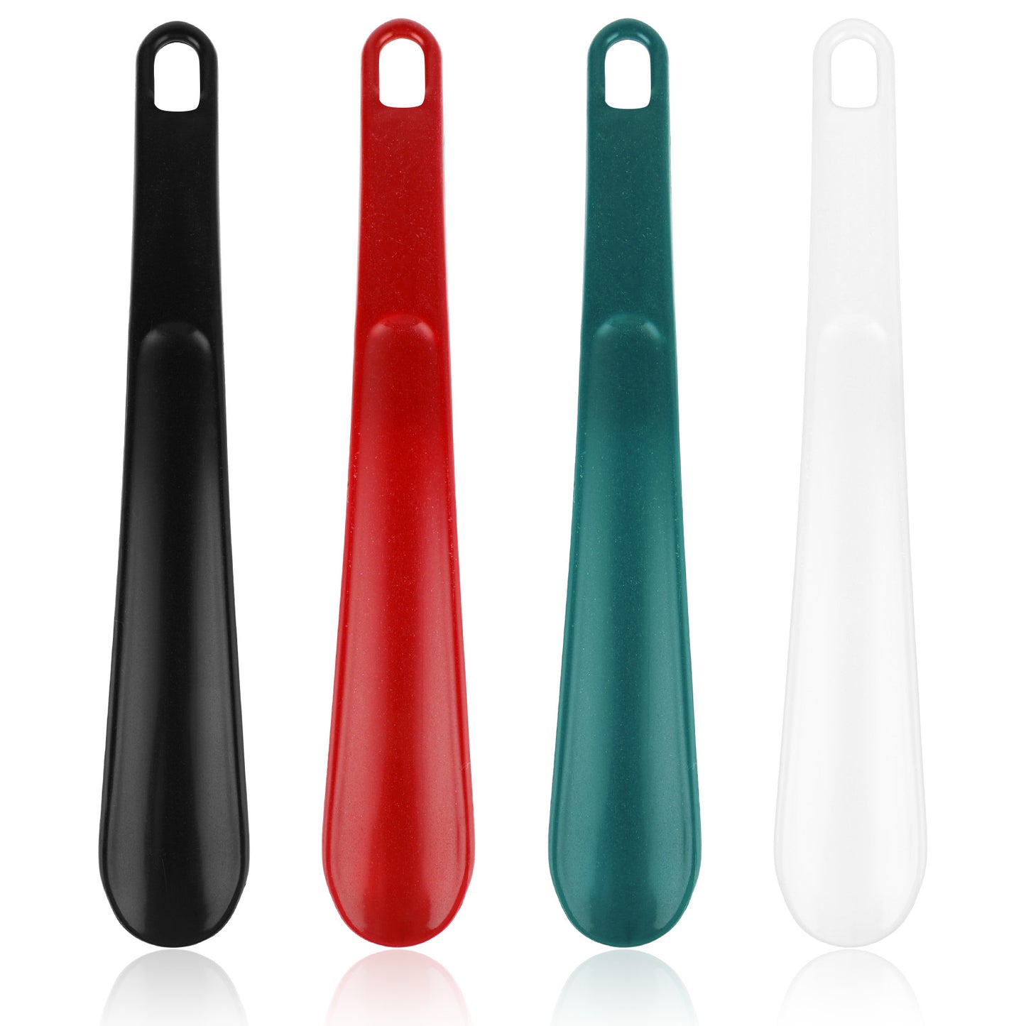 Ouligay 4Pcs Plastic Shoe Horn 25cm Long Travel Shoehorn Shoe Spoon for Seniors Men Women Kids