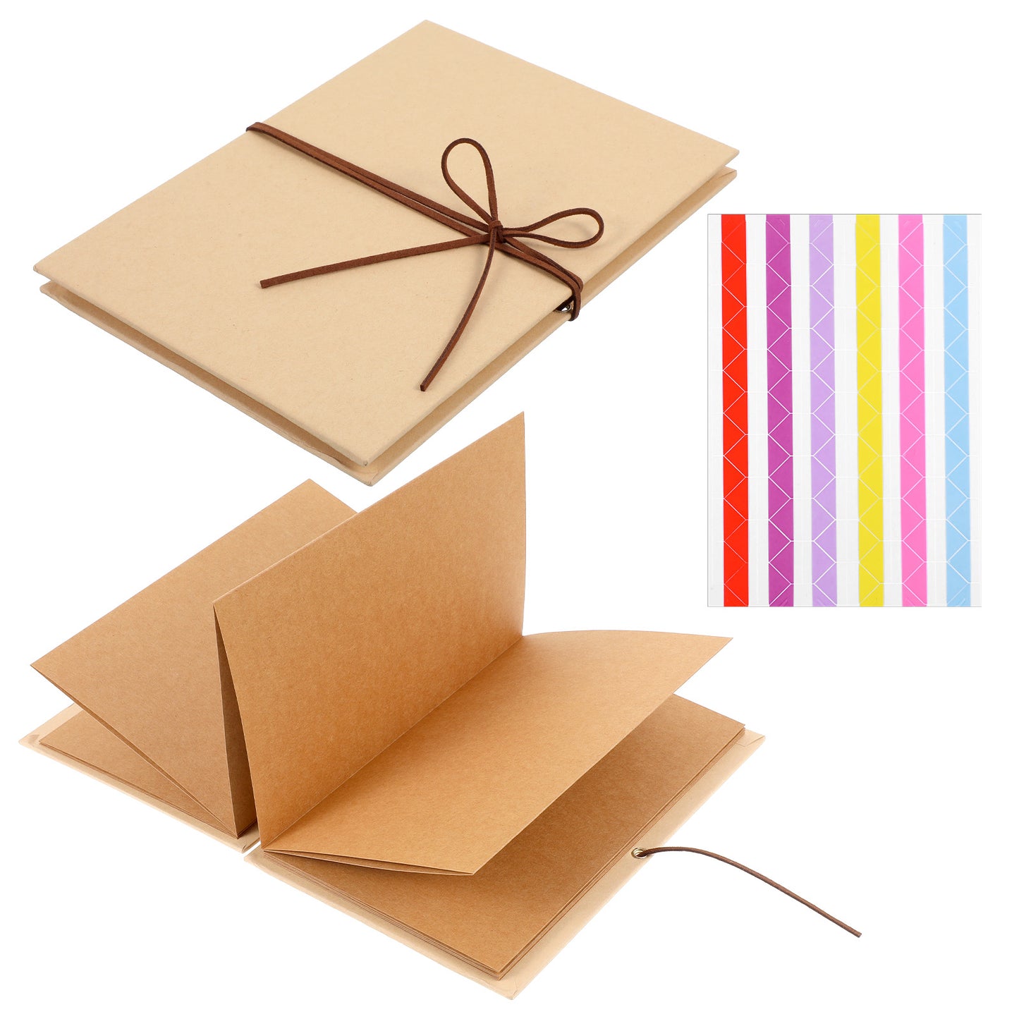 Tyqour Accordion Scrapbook Album with DIY Accessories, 6 x 8 Inch Small Photo Album Scrapbook for DIY Scrapbooking Anniversary Sketchbook Wedding Valentines Day Gifts Brown