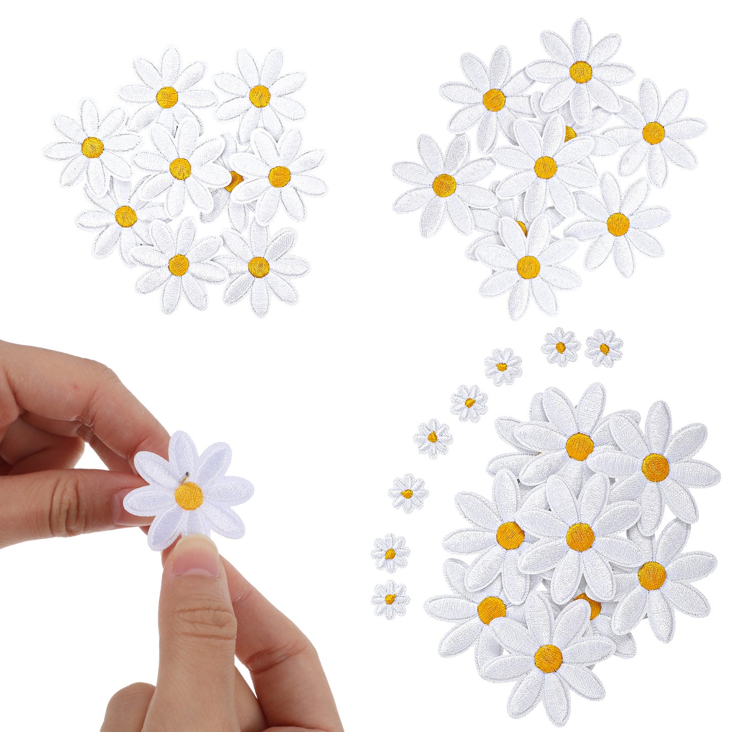 40Pcs Iron On Patches for Clothing, Ymapinc Cute Embroidered Applique Flowers Fabric Sew On Patches, Decorative Iron-On Transfers for Bags Hats Crafts