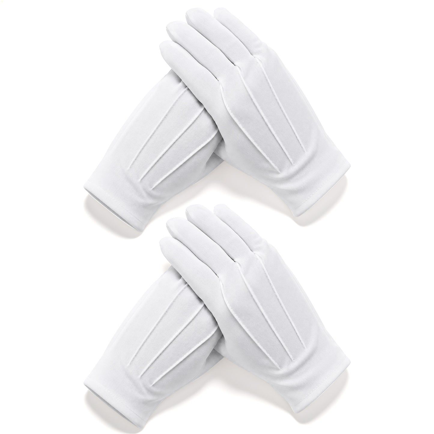 Tyqour White Cotton Gloves Women Men White Gloves Costume for Formal Events