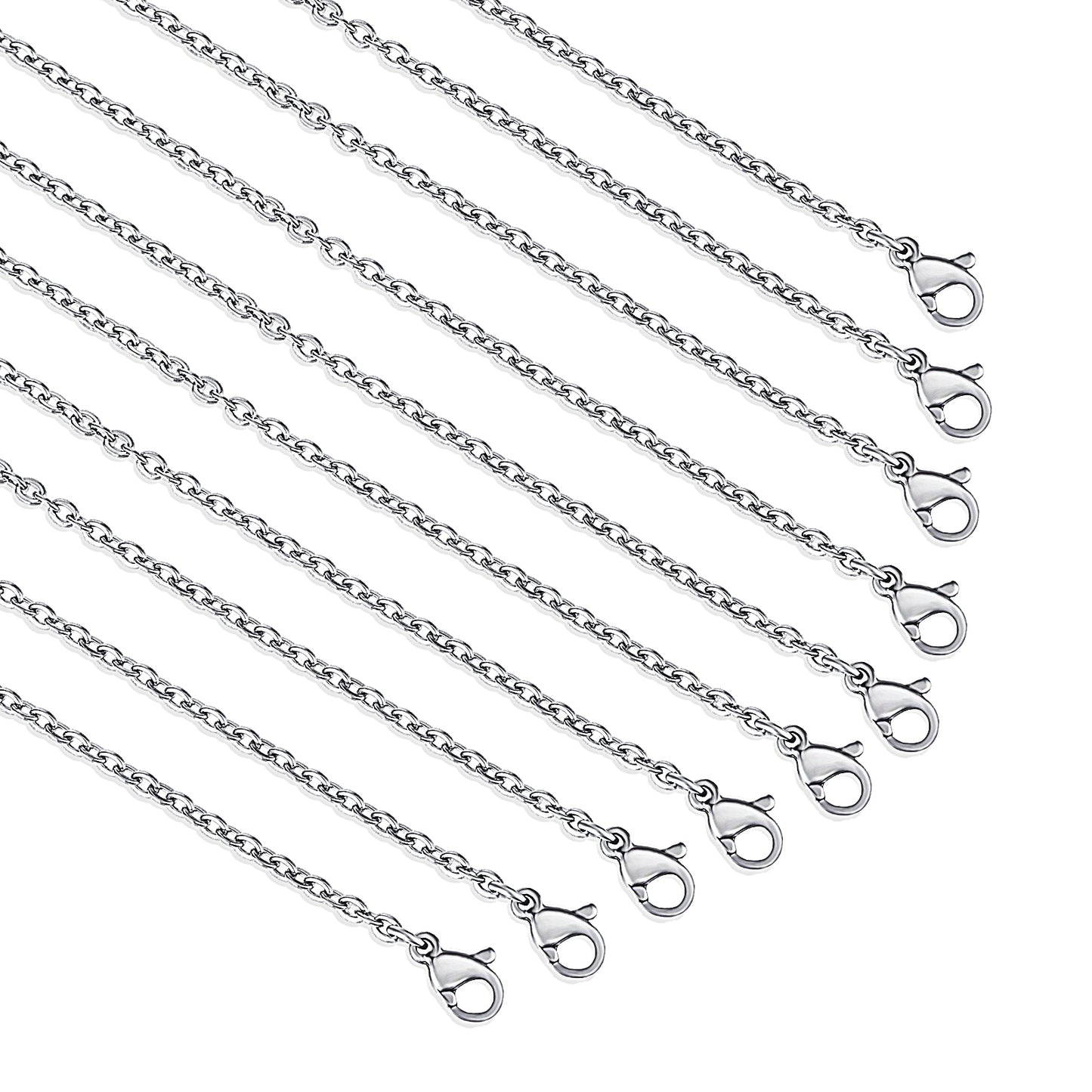 Teaaha 10 PCS Stainless Steel Necklace Chain, Chain for Jewellery Making Stainless Steel Necklace Chains Stainless Steel Chain Bulk Necklace Extender for Jewelry Making DIY Supplies (17.7'')