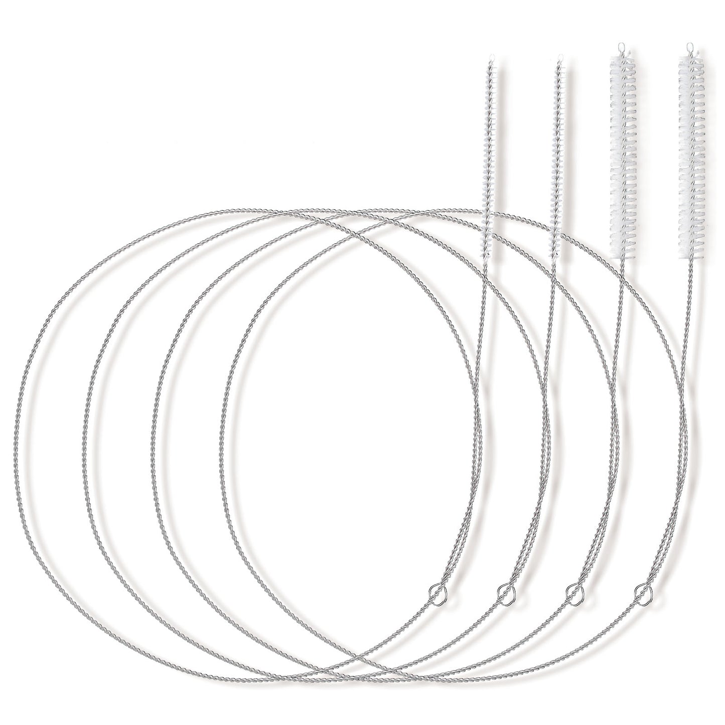 4PCS Extra Long Straw Cleaning Brush100cm Slim Wire Brush for Kegerator, Feeding Tube, Siphon Hose, Sunroof & Refrigerator Drains, Car (White)