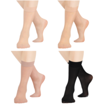 Ouligay 4 Pairs Sheer Socks Women,Thin Socks,Nylon Sock Ankle High for Women Spring and Summer Breathable Cool Sock(4 Color)