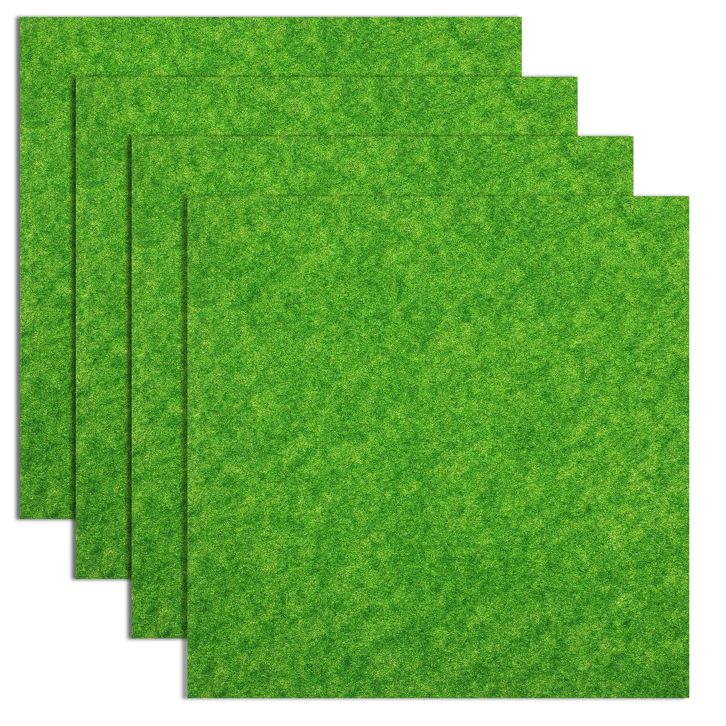 Nogeqi 4PCS Fake Grass Decor for Crafts, Artificial Model Grass for Dollhouse 15cm X 15cm Miniature Decorative Garden Dollhouse DIY Crafts