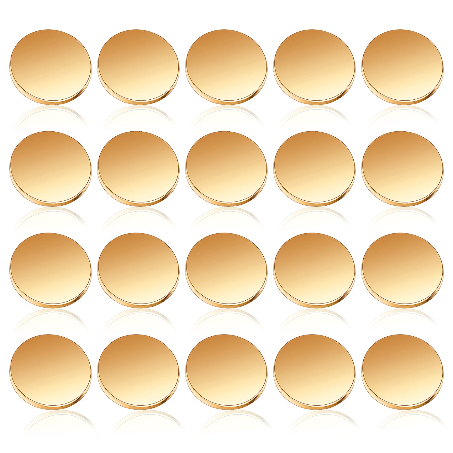20PCS Gold Buttons Flat Metal Button Pin, Golden Alloy Coat Buttons, Round Shaped Vintage Sewing Brass Buttons Replacement for Blazers Suit Coat Shirt Jackets Craft(18mm, 23 mm)