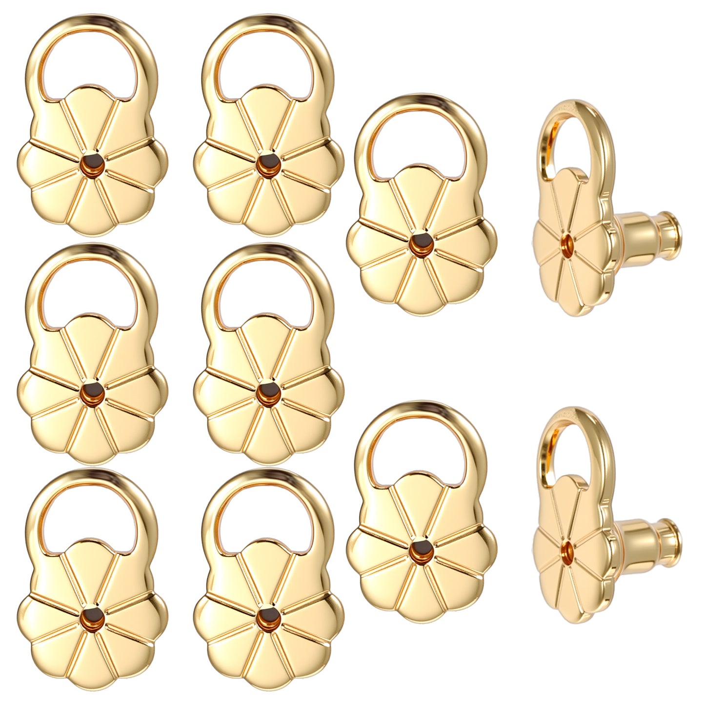 10 Pcs Earring Backs for Droopy Ears Flower Bullet Locking Earring Lifter Backs Earrings Backing for Studs Secure Replacements for Heavy No Allergy Adjustable Earrings Back for Women