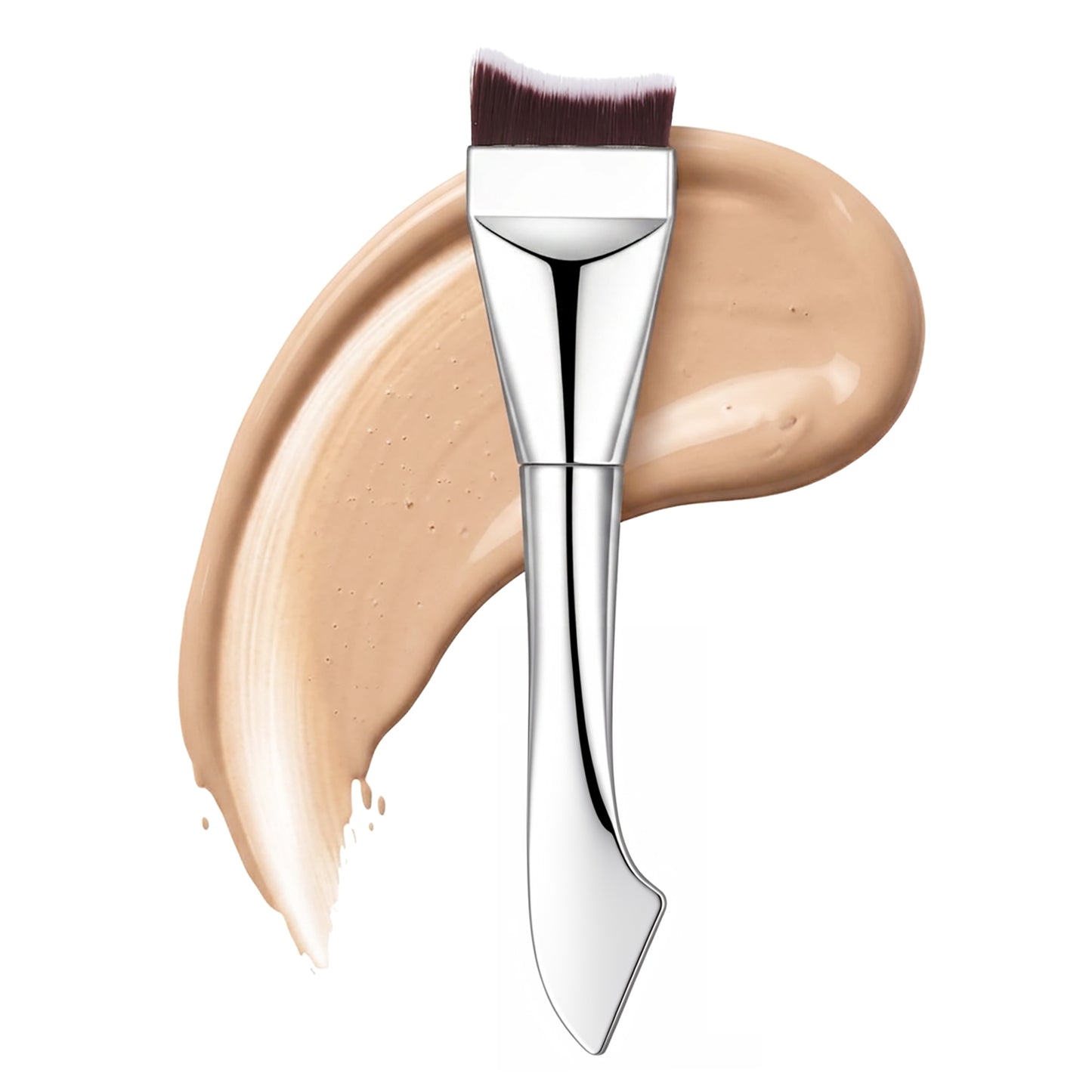 Nogeqi 1 Pack Flat Foundation Brush, Face Mask Brushes, Luxury 2-1 Foundation Makeup Spatula Brush Skin Care Tools for Liquid or Cream Foundations Moisturizer Serum, Clay Mask