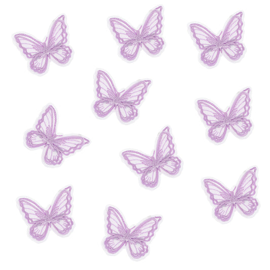 Ymapinc 10pcs Purple Butterfly Hair Clips for Women - 2-layer Embroidery Lace Hair Bow Pins Elegant Butterfly Clips for Hair Accessories