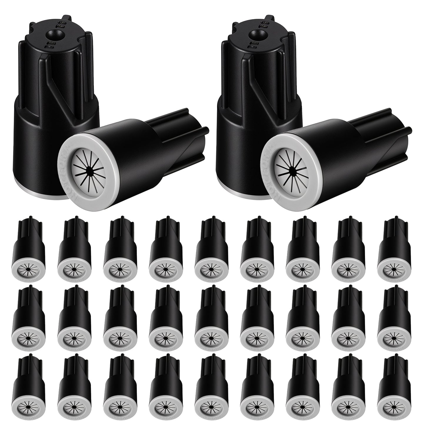 30 Pcs Waterproof Wire Nuts, Outdoor Electrical Cable Terminal Twist Nuts Caps Cable Terminal Connector For Landscape Lighting Irrigation Valves Wet Location Installation 22awg-14awg Black