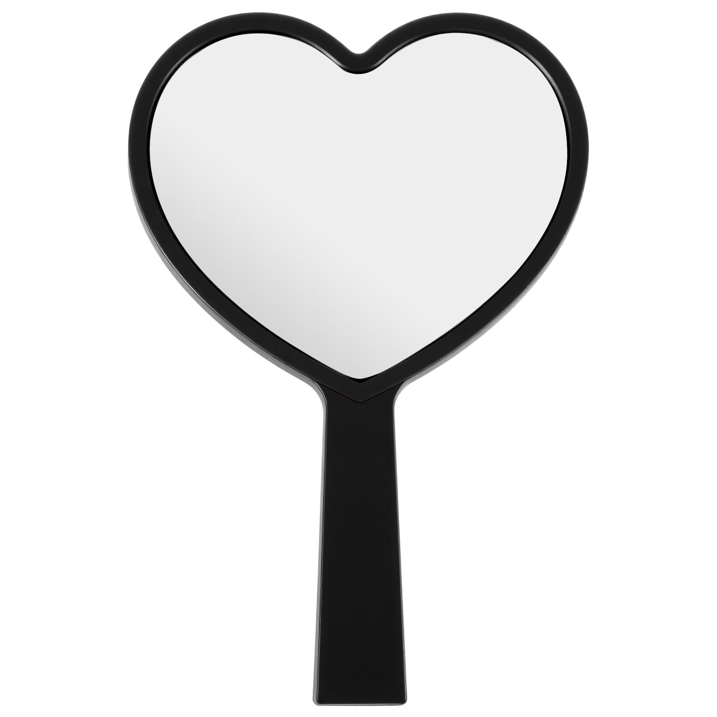 Heart Shaped Handheld Mirror Cute Small Hand Mirror for Women Portable Heart Mirrors Handheld for Makeup Travel(Black)