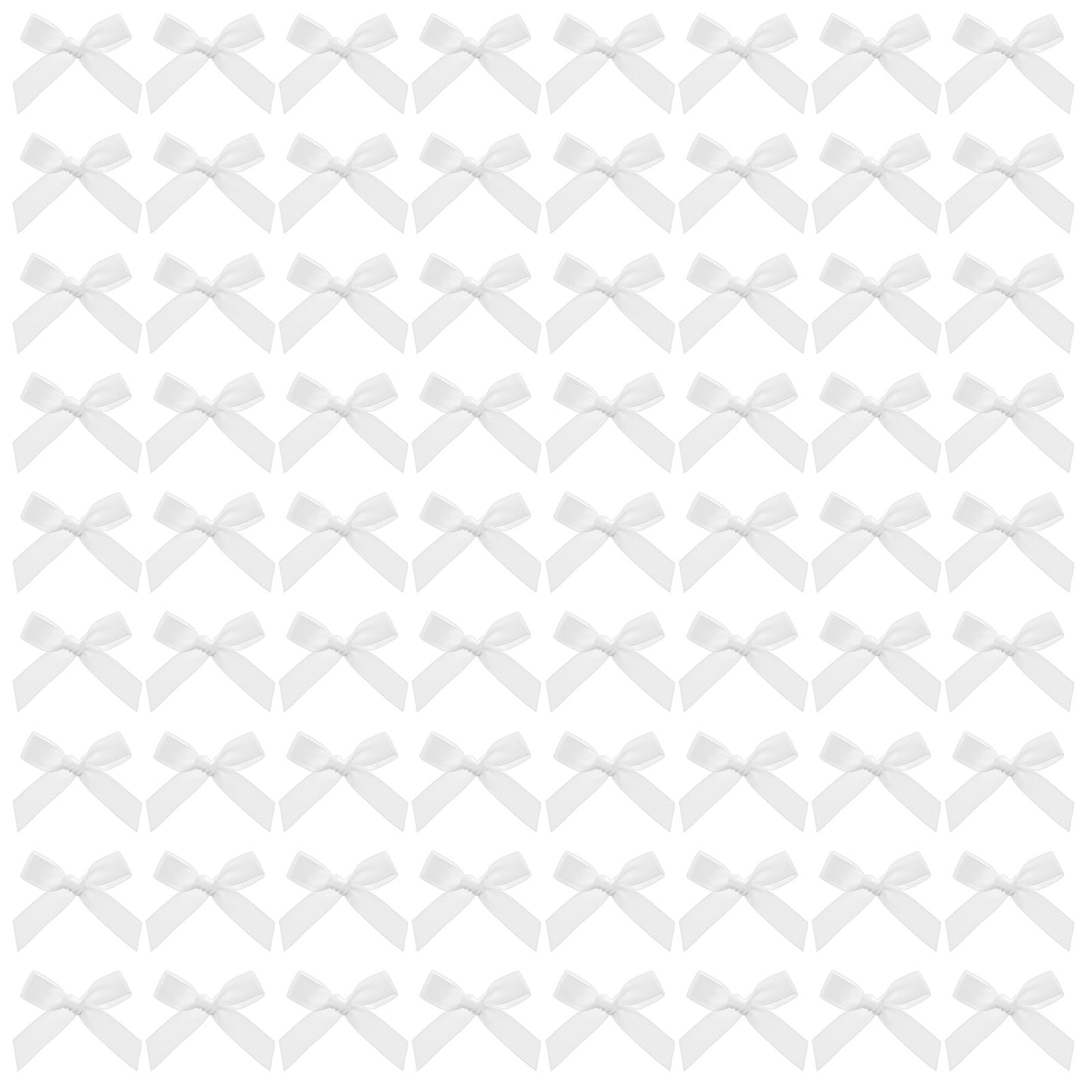 200Pcs Mini White Bows, Tiny Satin Ribbon Bows for Crafts, Mini Satin Fabric Bow Flowers, Stick on Bow for Gift Wrapping, Wedding, Christmas, Party Favors, Balloons, 1.57 x 1.57 inches