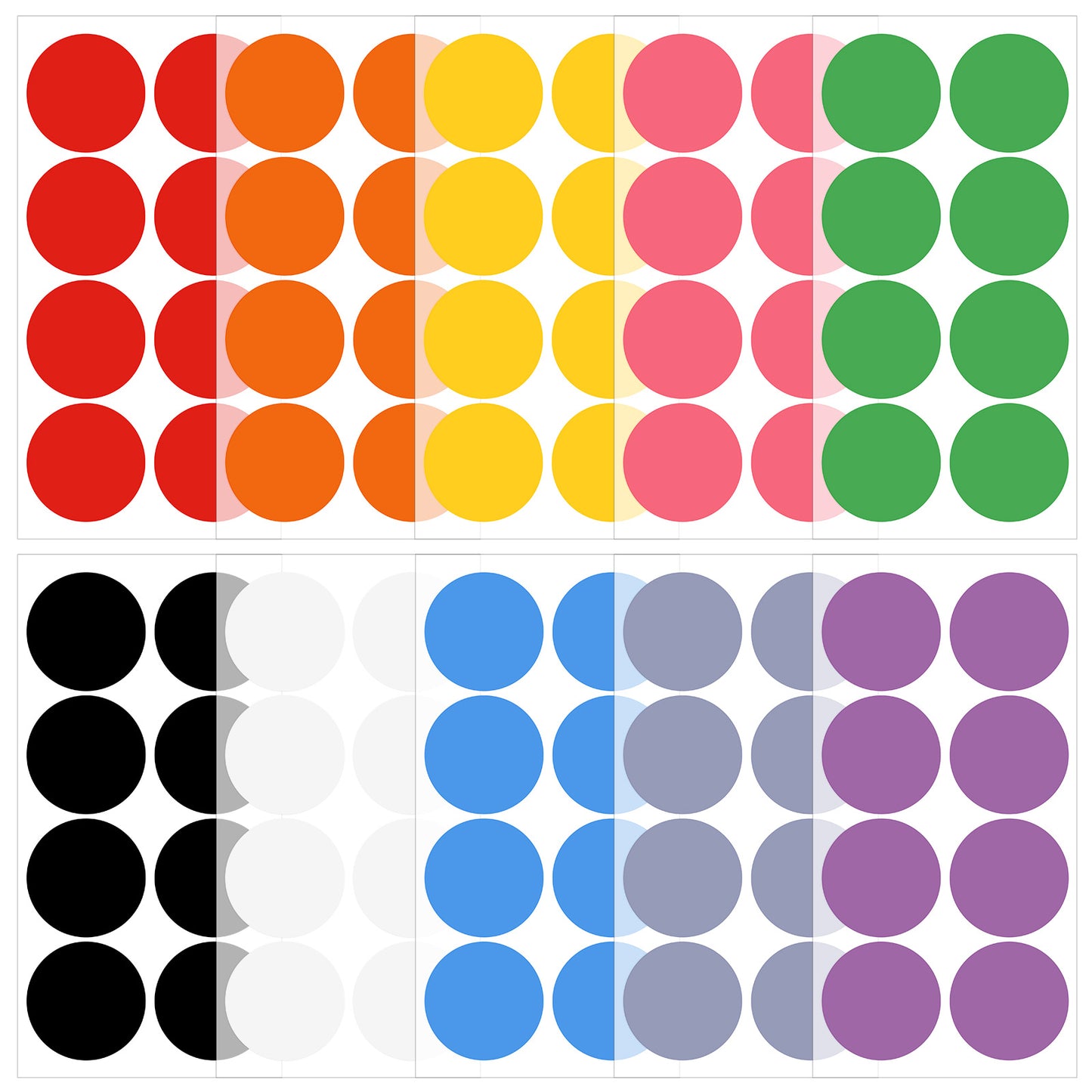 480 PCS 1.9 Inch Removable Color Code Dot Stickers, Circle Sticker Labels, Color Dots Stickers, Round Labels for Garage Sale, Office, Classroom, Writable and Easy to Peel (10 Colors)