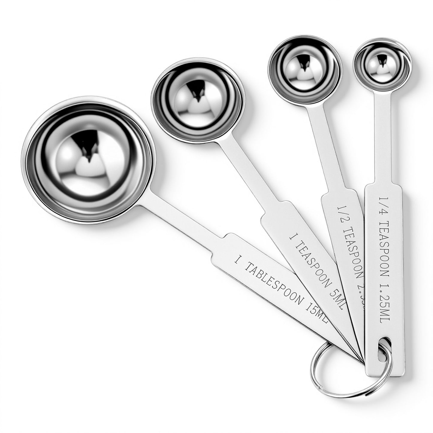4PCS Measuring Spoons Stainless Steel Measuring Spoon Measure Spoons Baking Measuring Cups for Home Baking Essentials Dishwasher Safety Tyqour Table Spoons, Teaspoon, Tablespoon