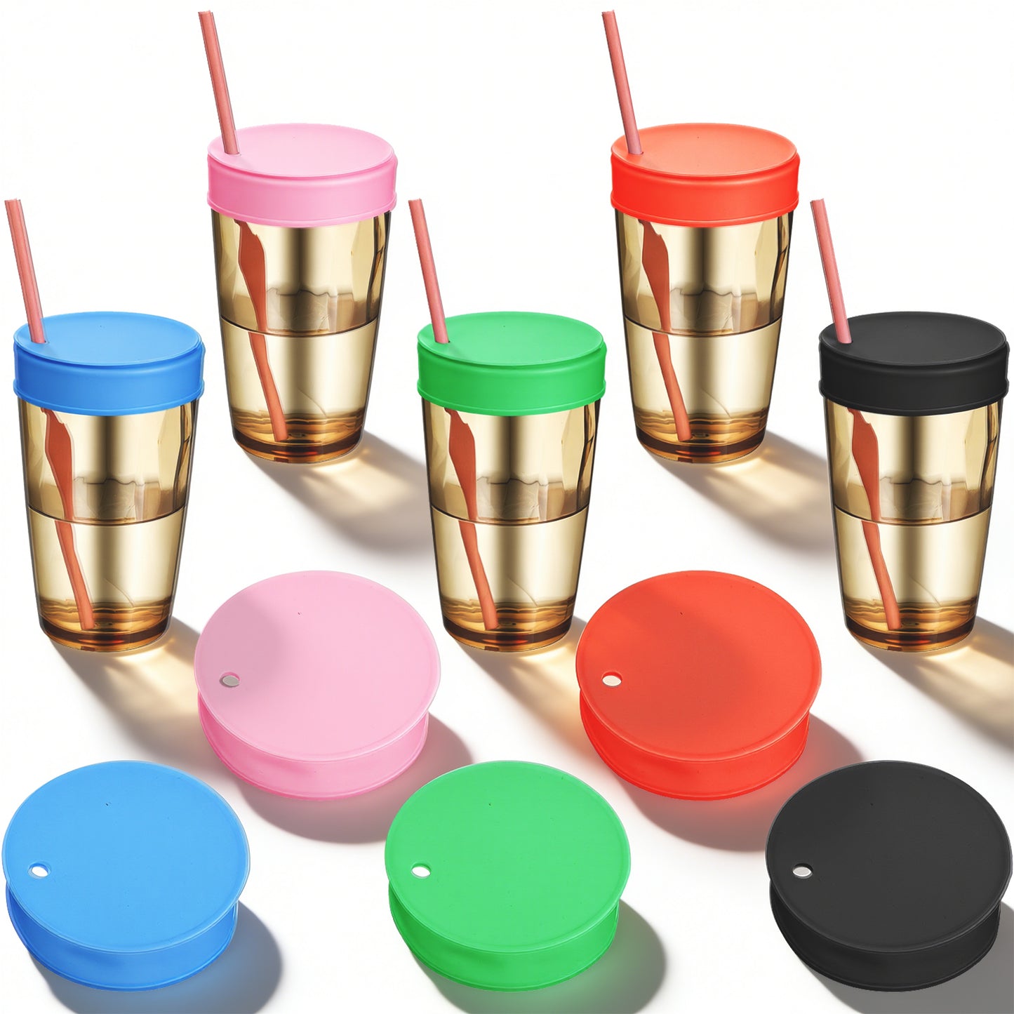 5Pcs Drink Protection Cover | Silicone Lids with Straw Hole, Reusable Drink Protector for Beverage Safety, Perfect for Parties, Bars, Clubs, and College Girls