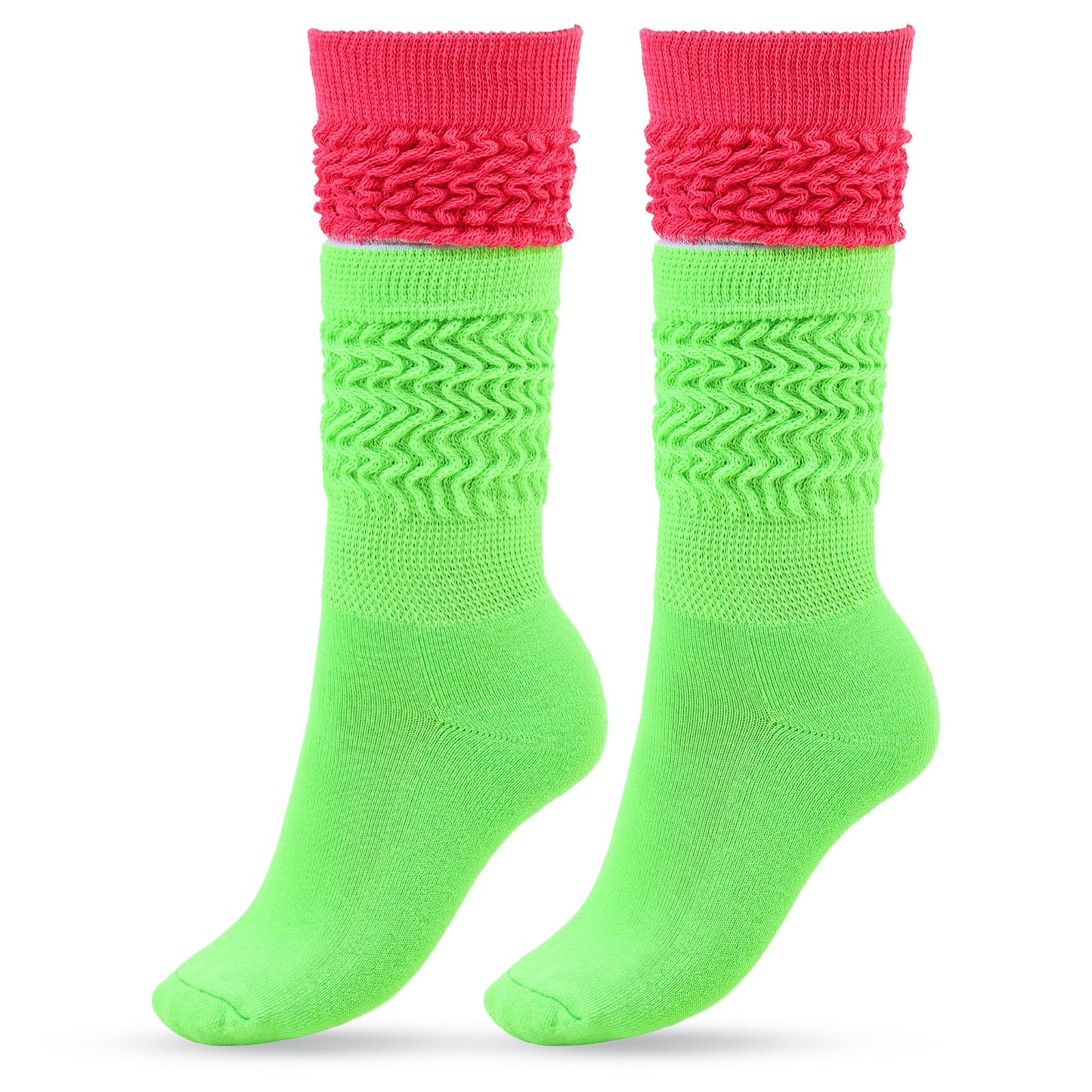 Mabor Neon Socks Women, Neon Slouch Socks 80s 90s Women's Leg Warmers Extra Long Soft Scrunch Knee High Stacked Scrunch Boot Tube Sock for Themed Party Outfit Accessories