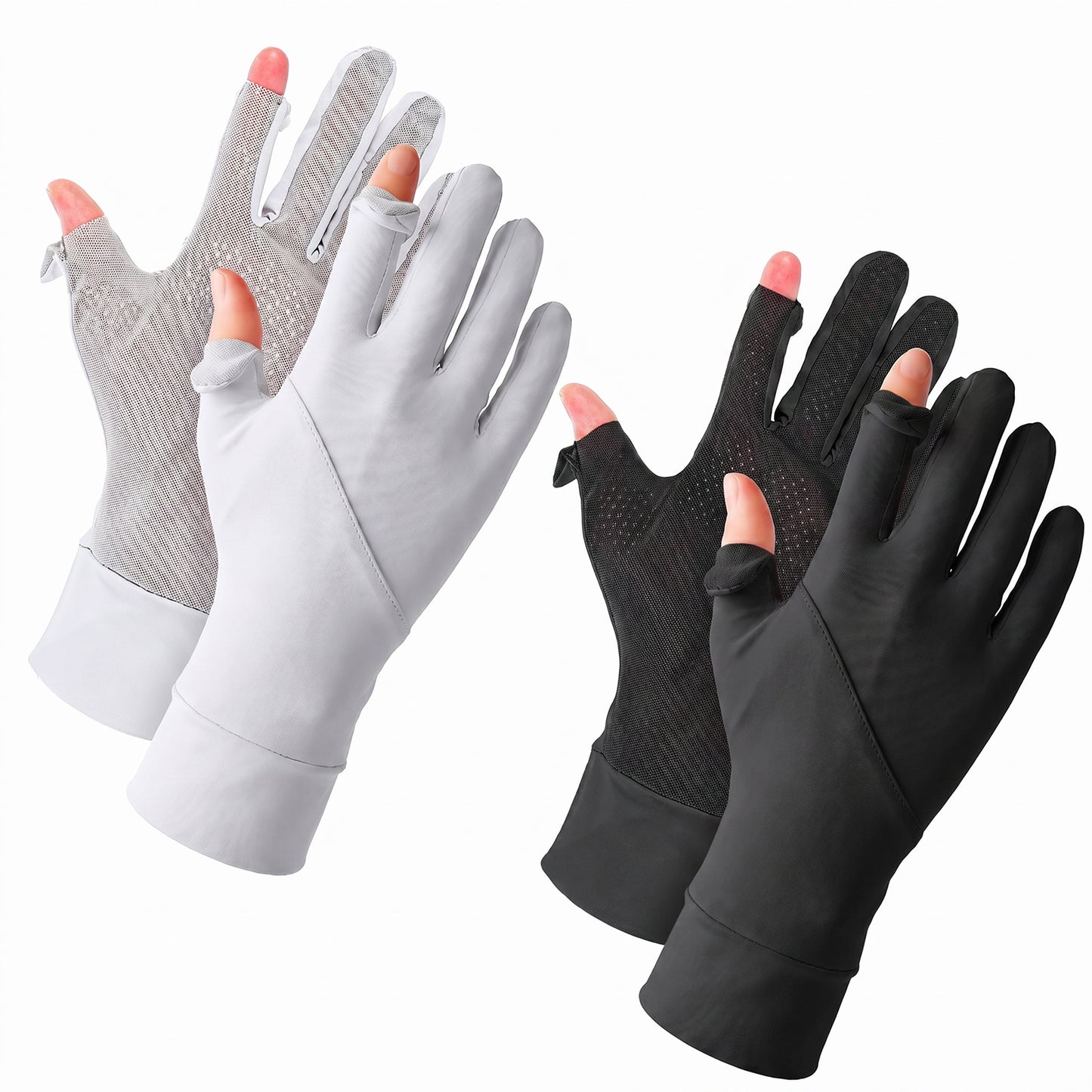Sorcristy 2 Pairs Women Sun Protection Driving UV Gloves for Summer Cycling