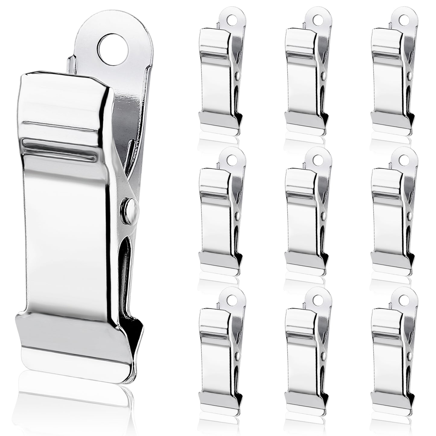 Xinjoduz 10 PCS Small Metal Crocodile Clips, Mini Spring Clamps Small Alligator Clips for Crafts, 12 cm Wide Backdrop Clip for Office Paper Hanging Lights, Smooth, 5/16 Inch Capacity (Silver)