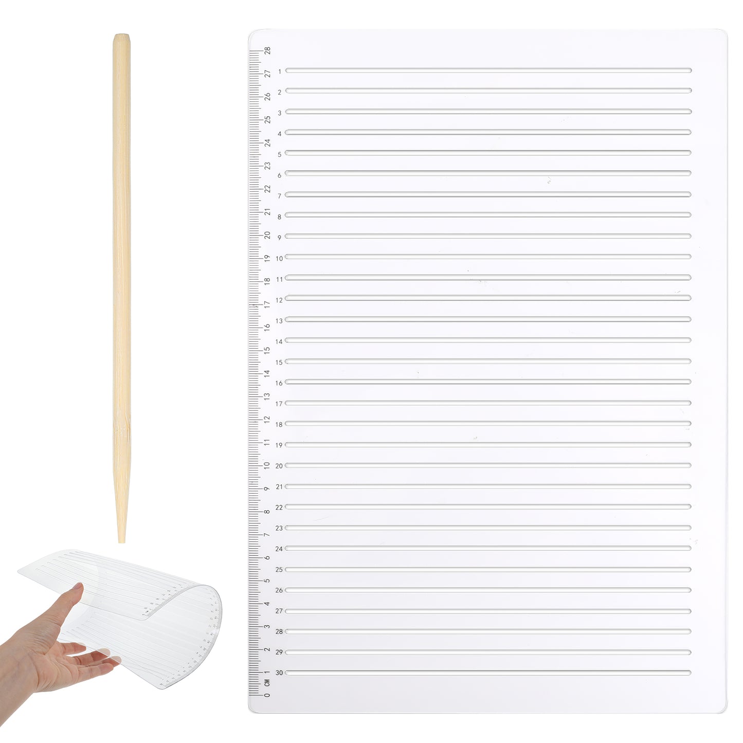 Straight Line Stencil Transparent Plastic Lettering Guide Line Maker Drawing Stencils for Journaling, Check Neat Handwriting Writing Template Ruler Set for Card Paper Journal Calligraphy