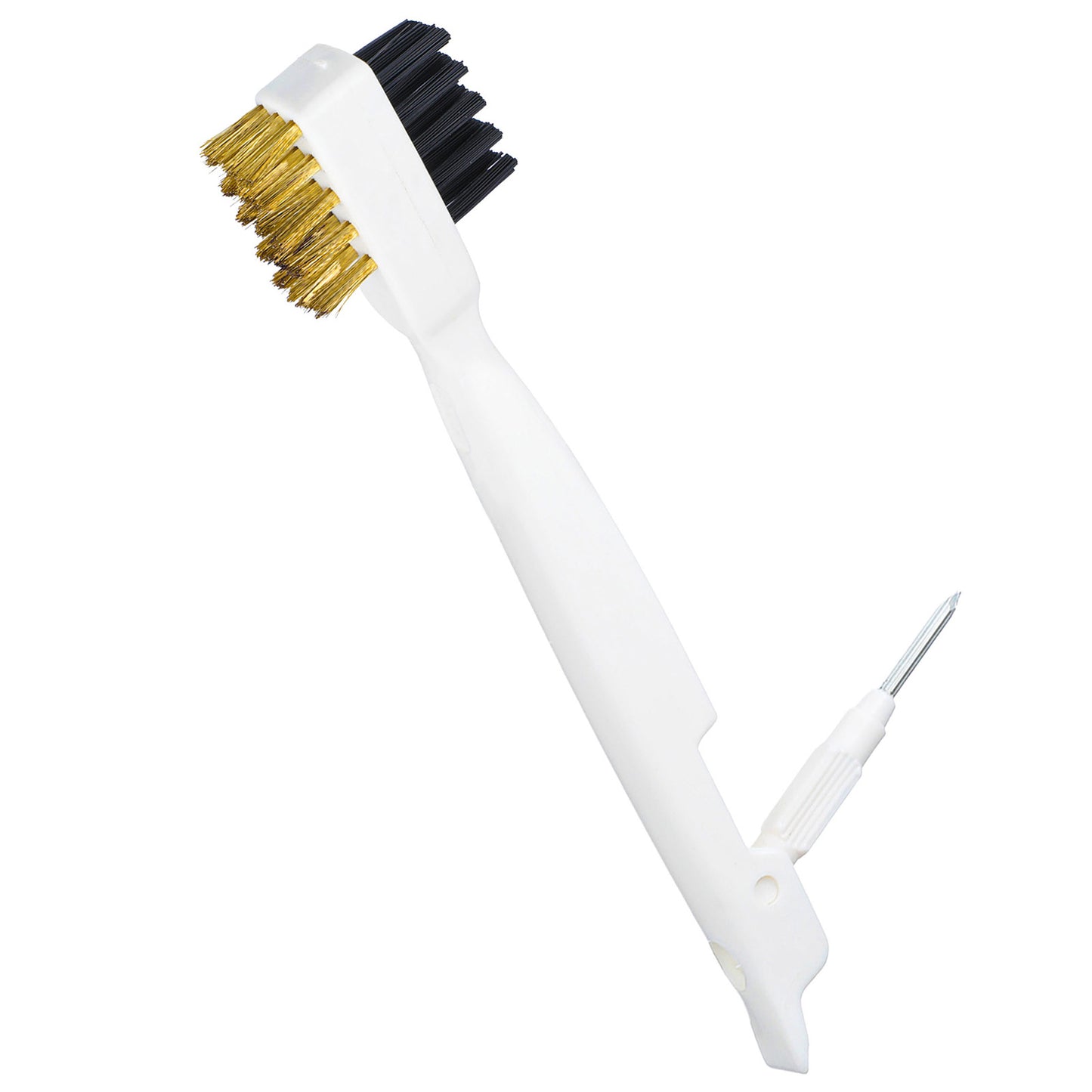 Kitchen Cleaning Brush, 2PCS Deep Gas Stove Brass Wire Brushes, 4-in-1 Scrub Brush with Nylon Bristles Cooktop Scraper, Gas Stove Top Cleaner for Range Hood Grease Grime, Household Cleaning Tool