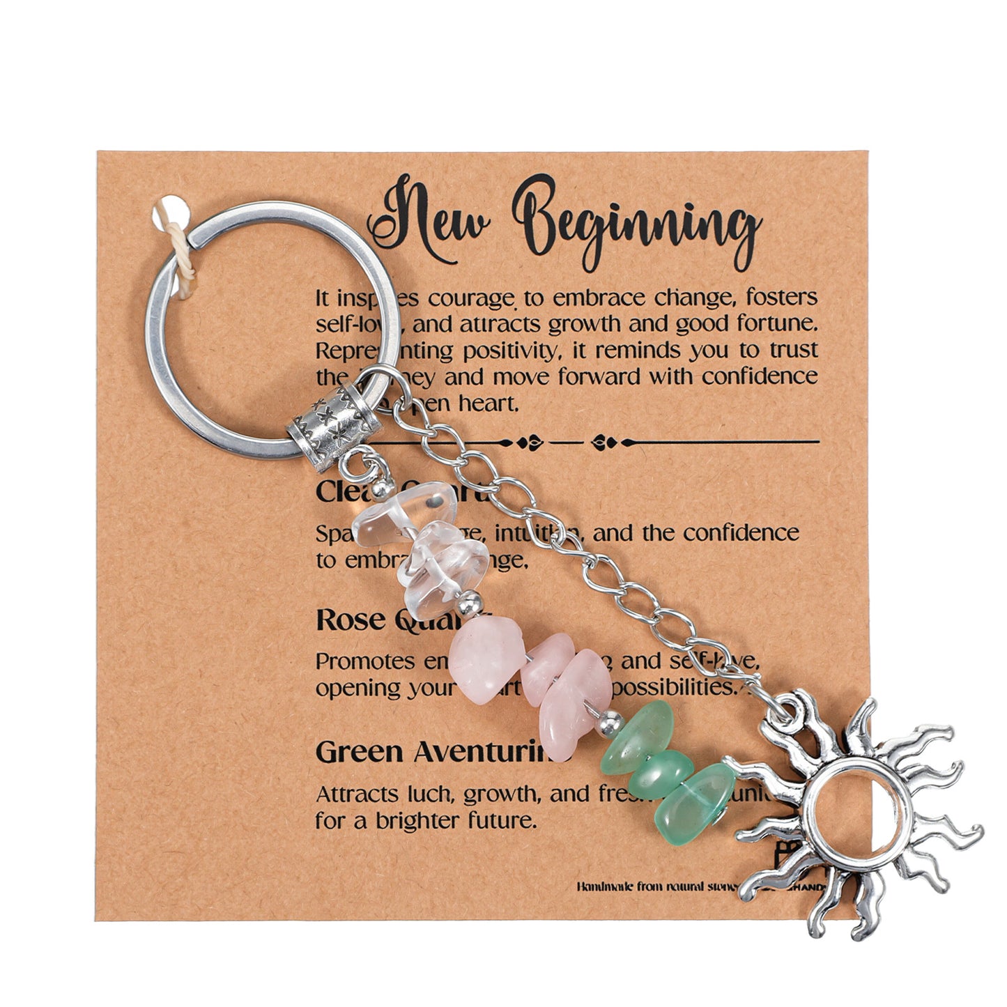 Shimmeroo crystal keychains for women,New Beginnings Boho Keychain - Good Luck Charms Gifts for Women