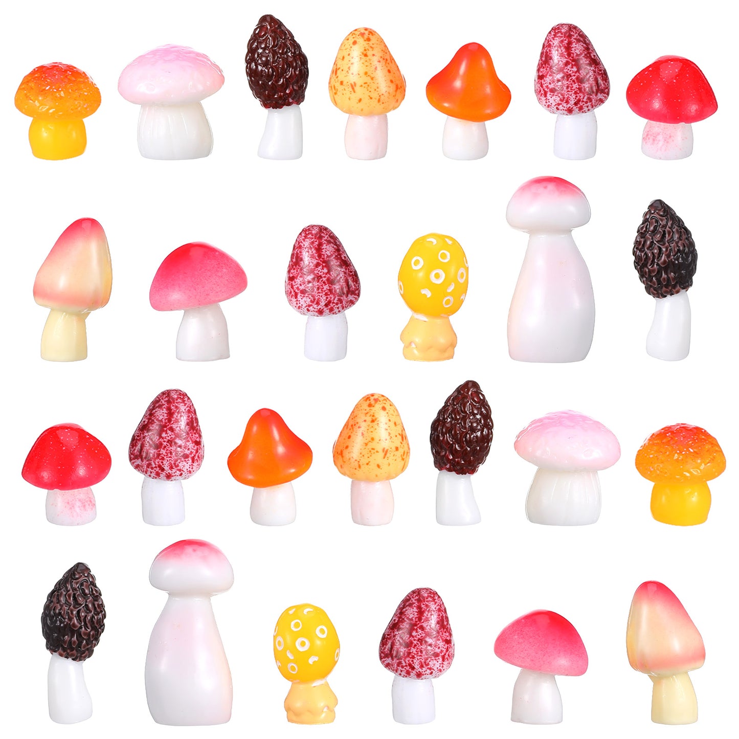 60 Pcs Mini Resin Mushroom Mini Mushrooms Miniature Figures To Hide Tiny Resin Mushrooms Figurines Small Bulk for Dollhouse Decor Micro Fairy Garden Landscape Aquarium Little Mushroom Party Favor Toys