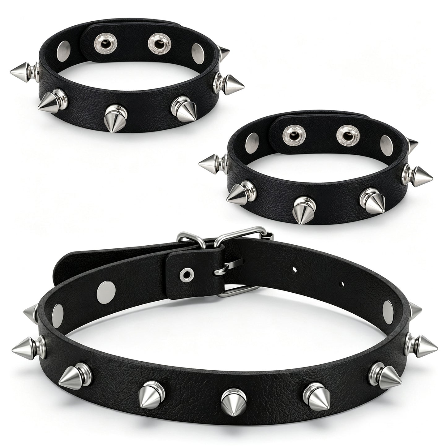 Ymapinc 3Pcs Black Choker, Spike Bracelet & Choker, Goth Jewellery Set