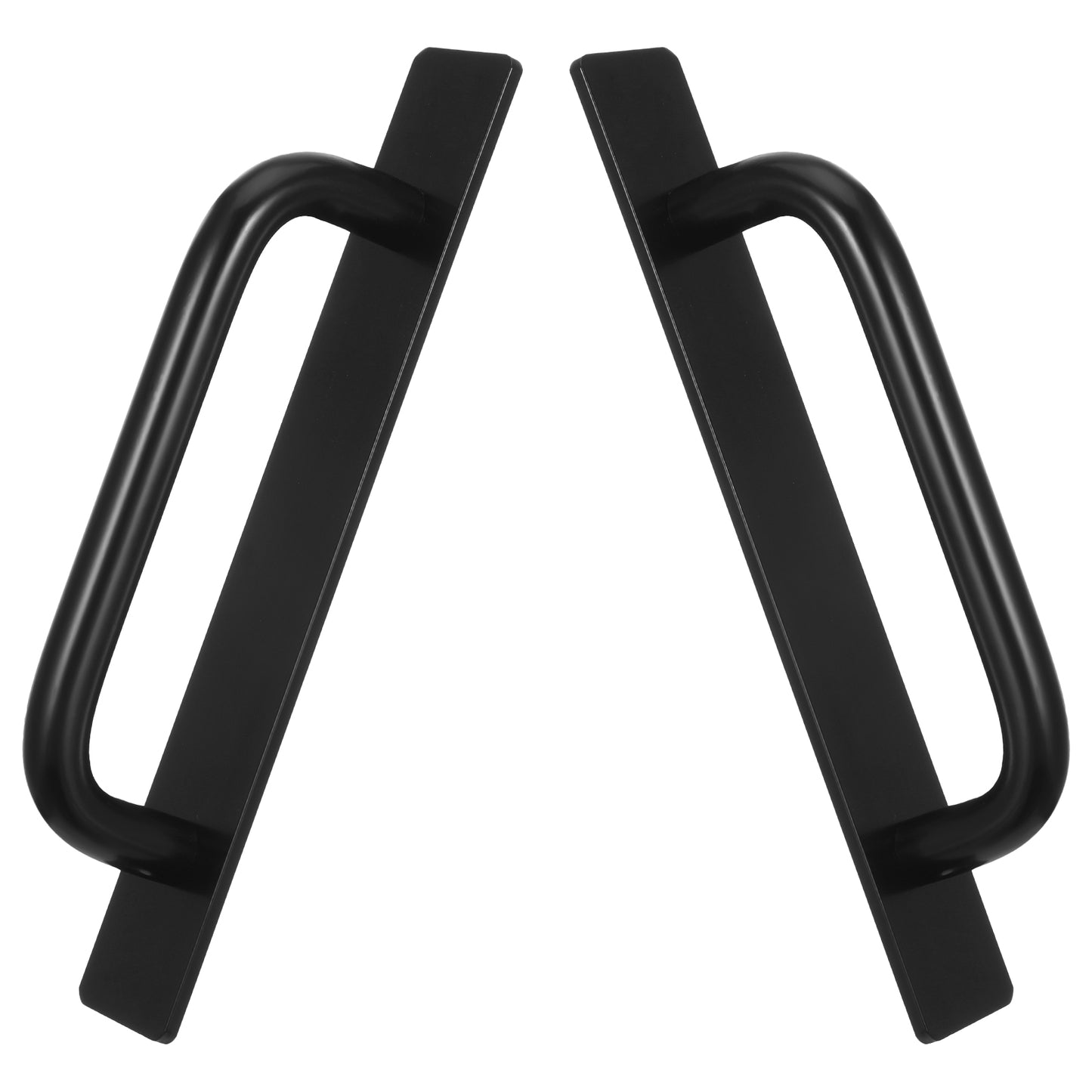 2 Pack Barn Door Handle Black 5.7" Long Premium Heavy Duty Rustic Aluminum Alloy Barn Door Pull Handles, Gate Handle with Plate for Sliding Garage Shed Closet Drawer, Indoor/Outdoor(2,Punch Free)