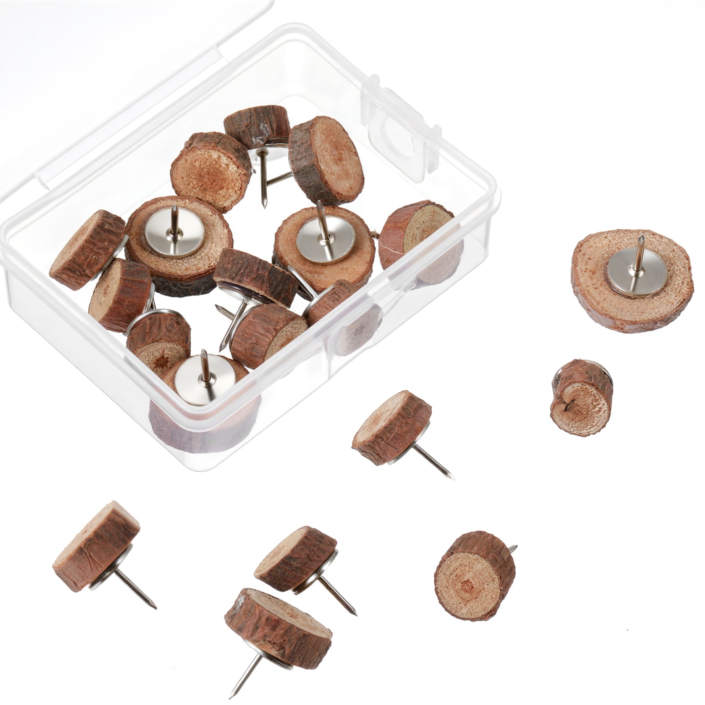 60 Pcs Wood Push Pins Cute Thumb Tacks For Cork Board Decorative Wooden Round Push Pins With Steel Needle Point For Bulletin Cork Boards Maps Photos Office Craft Projects