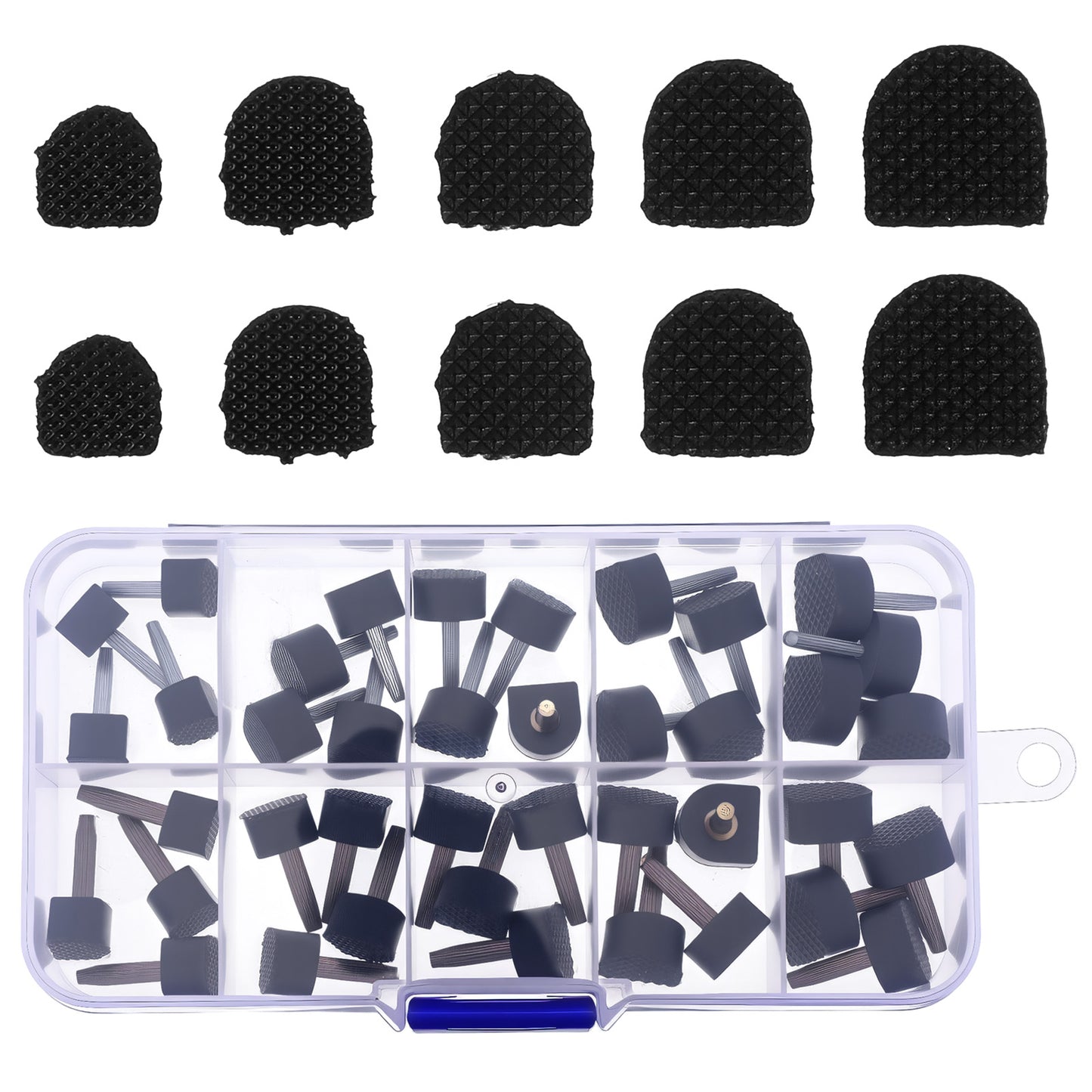 Mabor 20 Pairs High Heel Replacement Tips, Shoe Heel Repair, U Shape Heels Caps Repair Kit for Women's Shoes, 5 Sizes, 8,/9/10/11/12mm