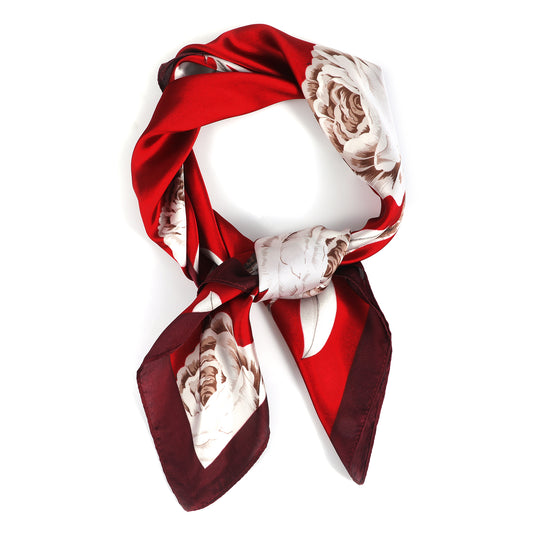 Ymapinc Silk Neck Scarf for Women Hair - 70 * 70 cm Red Printed Satin Scarf, Soft Lightweight Fashion Square Bandanas for Sleeping