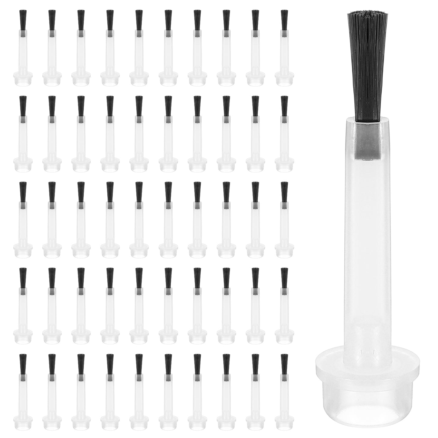 50PCS Nail Polish Brush Replacement Kit Disposable Nail Art Brush Set Dip Powder Liquid Replacement Brushes Fine Soft Bristles Dipping Nail Brushes for Salon