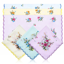 RAHHLIZS 6pcs Ladies Handkerchiefs, Embroidered Handkerchiefs for Women
