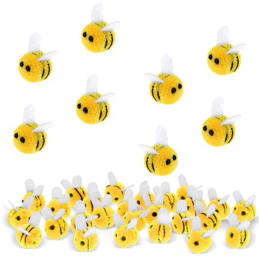 Ymapinc 28pcs Mini Wool Felt Bees,Felt Animal Fake Bee for Clothing Hat Accessories Crafts Making Home Decoration DIY Projects