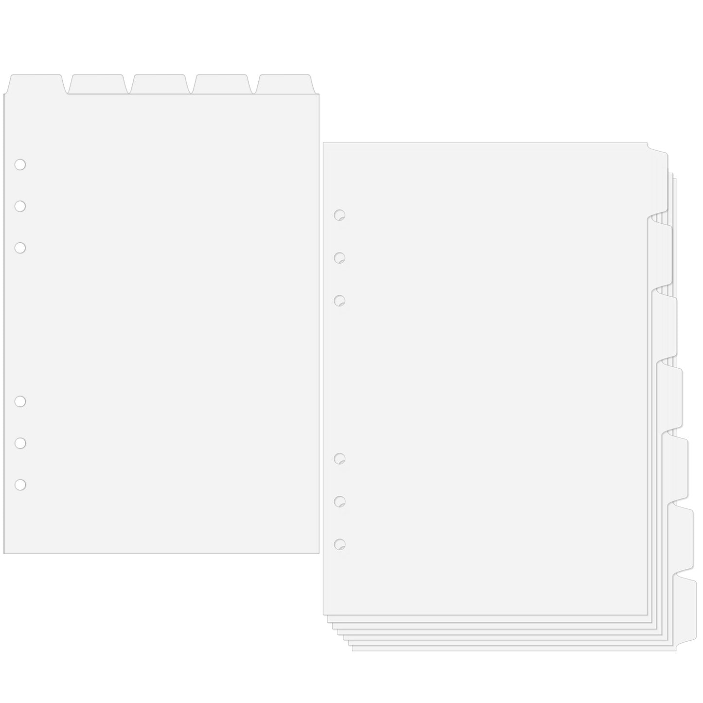 RAHHLIZS 2 Set A5 Binder Dividers Clear Plastic Binder Dividers with Tabs for 6 Ring, Monthly Index Notebooks Planner Insert Tabs for Journals Notebook Planner (12 A5)