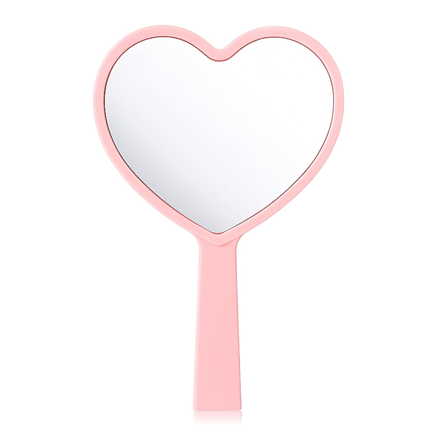Heart Shaped Handheld Mirror Cute Small Hand Mirror for Women Portable Heart Mirrors Handheld for Makeup Travel(Pink)