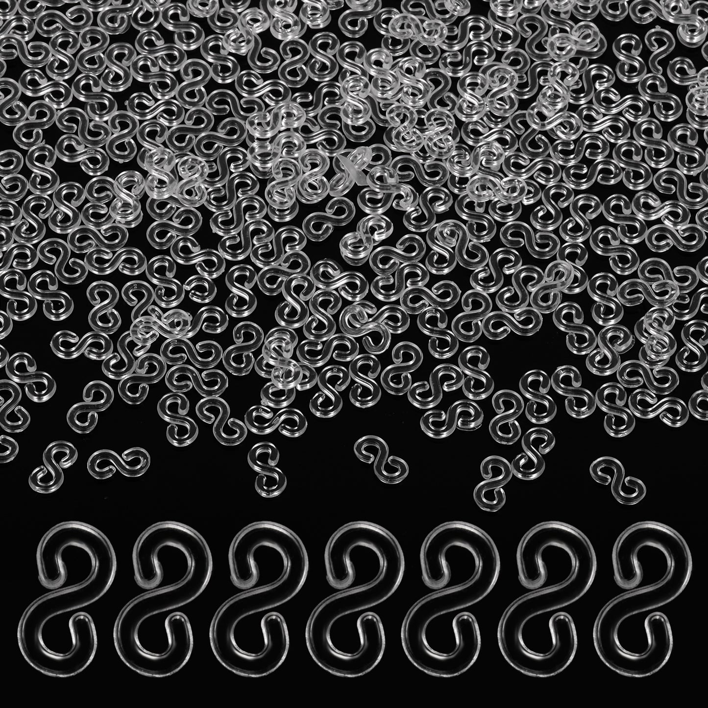 Teaaha 500PCS Loom Bands S Clips for Rubber Bracelets Connectors Refills for Loom Bracelets Rubber Band Bracelet Hooks Clasps Plastic Band Clips Handcrafts DIY Making