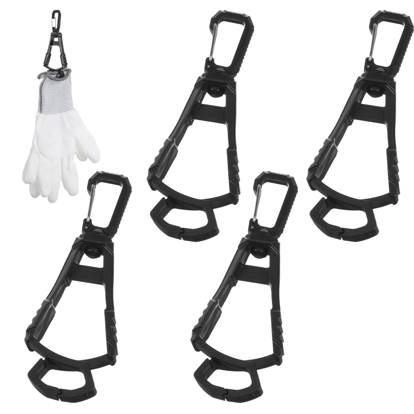 Nogeqi 4 Pcs Glove Clip, Work Safety Glove Holder Clip, Construction Accessories for Work Gloves Holder Helmets Hanger Clamp(Black)