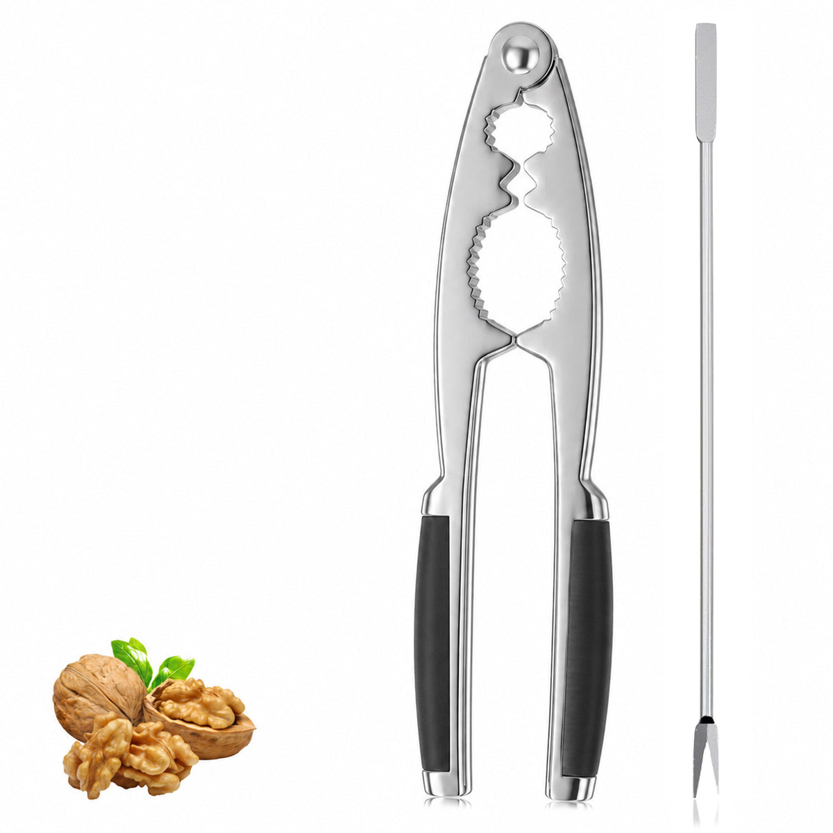 Ouligay Stainless Steel Nut Cracker for All Nuts Heavy Duty Nutcracker
