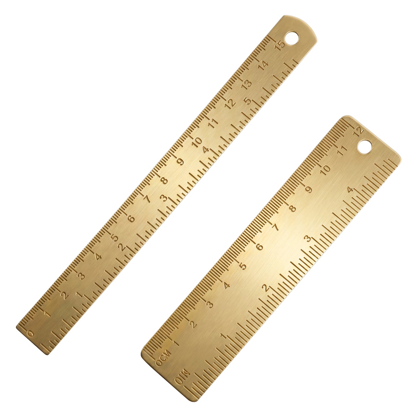 2Pcs Small Metal Ruler 4/6 Inches Straight Brass Ruler Bookmark Measuring Rulers with Cm Inch Dual Scale Mini Rulers for Engineers Drafting Woodworking Office