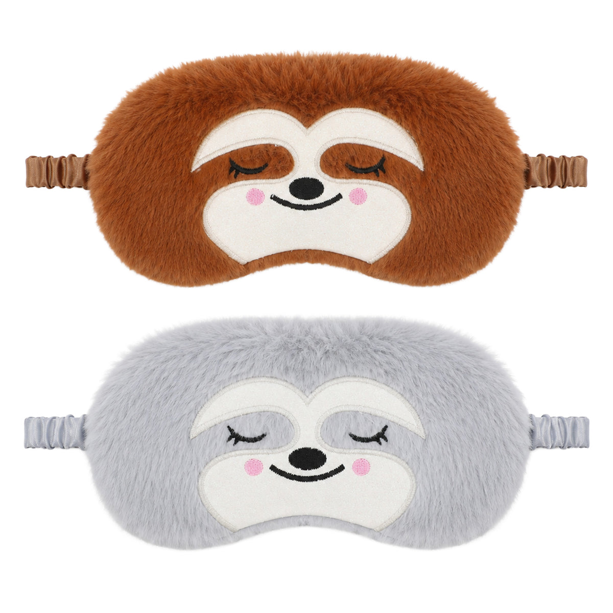 Ouligay 2PCS Cute Sleep Mask for Kids Soft Plush Monkey Sleeping Mask
