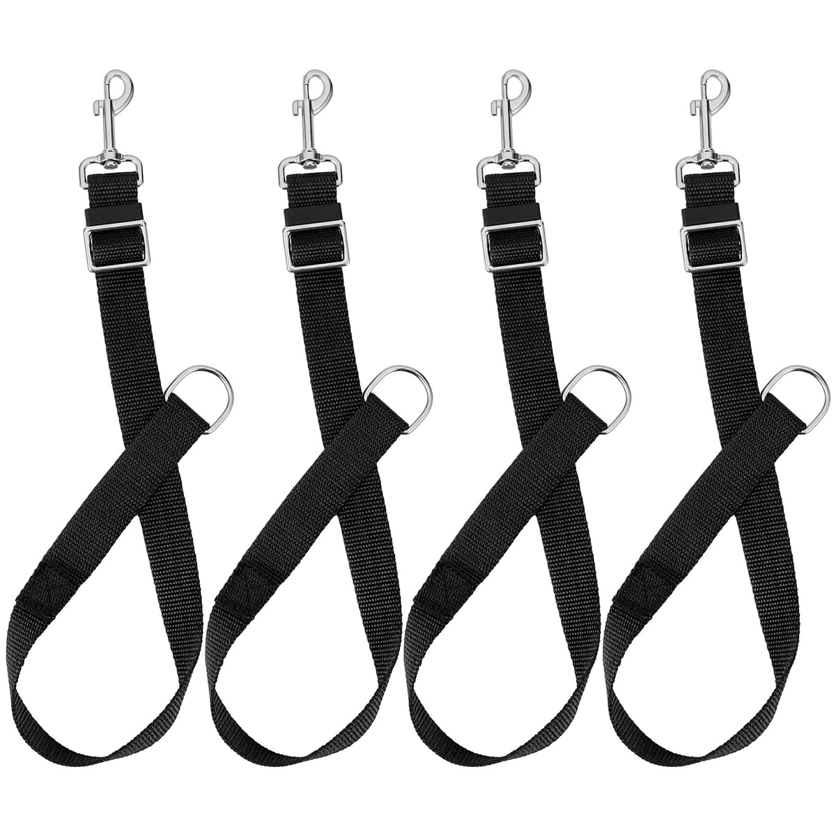 Chsoejuf 4PC Black Nylon Horse Bucket Straps Hangers Adjustable 20 to 30 in