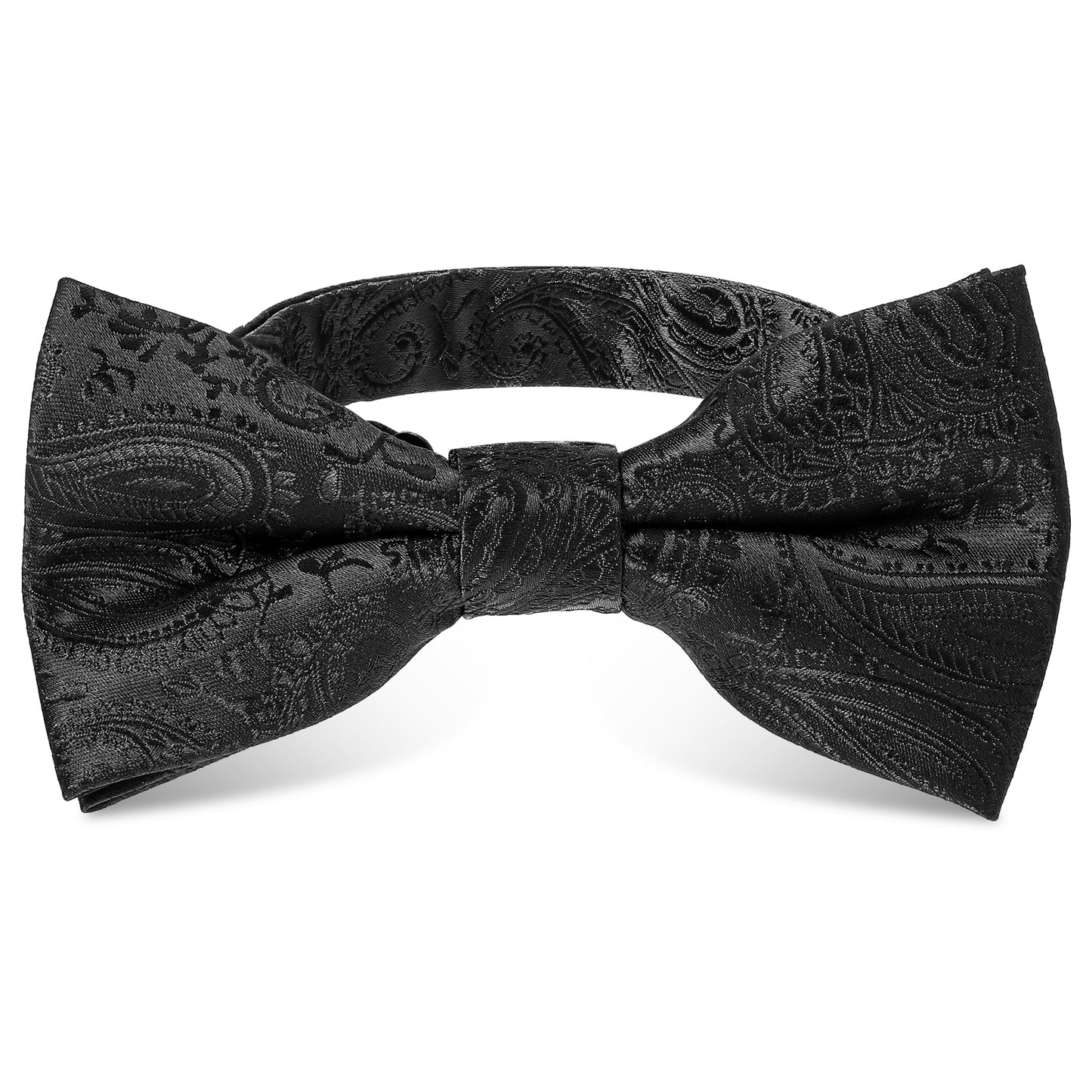 Nogeqi Bowties Men,Pre-Tied Mens Bow Tie,Adjustable Polyester Black Bow Ties for Men,Tuxedo Bow Ties for Men, Black Bowtie with Pattern for Men Boy Wedding High School Prom Dating(Black 4.7 2.6inch)