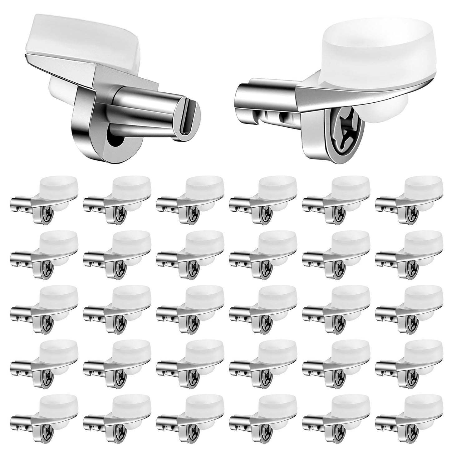 50 PCS 1/5" 5mm Metal Shelf Pegs for Shelves, Shelf Pins Clips with Silicone Suction Cups, Cabinet Shelves Support Holders for Kitchen Bookshelf Bookcase Cupboard Adjustable Wood Glass Shelving Hold